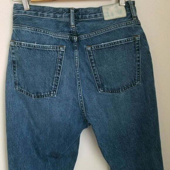 Everlane Distressed Button Fly Straight Cheeky Jean High Rise Classic 27 Capsule - Picture 7 of 15